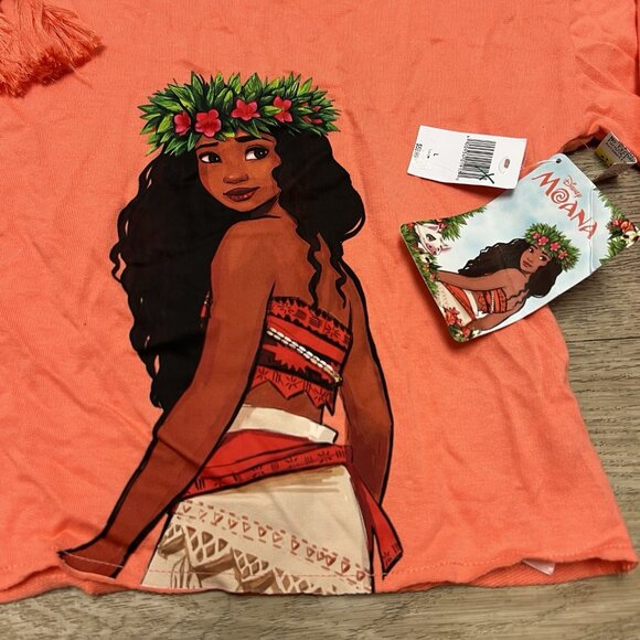 Aulani Disney Resort Moana Cropped Hoodie Longsleeve Large Hawaii Orange Peach - Picture 2 of 12